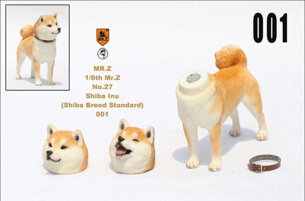 画像1: Mr.Z　1/6　柴犬　スタチュー　ヘッド2種＆1ボディ　5種 カラー選べます 動物 置物 フィギュア  (1)