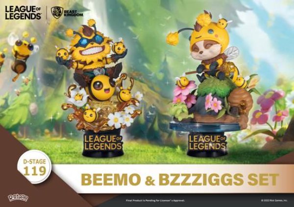 画像1: 予約 Beast Kingdom   リーグ・オブ・レジェンド  League of Legends  Tiny Bee Teemo &  Tiny Bee Ziggs   15cm フィギュア  Set (1)