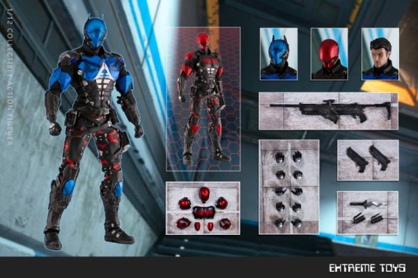 画像1: EXTREME TOYS  Cyber Knight  blue To whisper / Red Assassination 1/12  アクションフィギュア  EX001 (1)