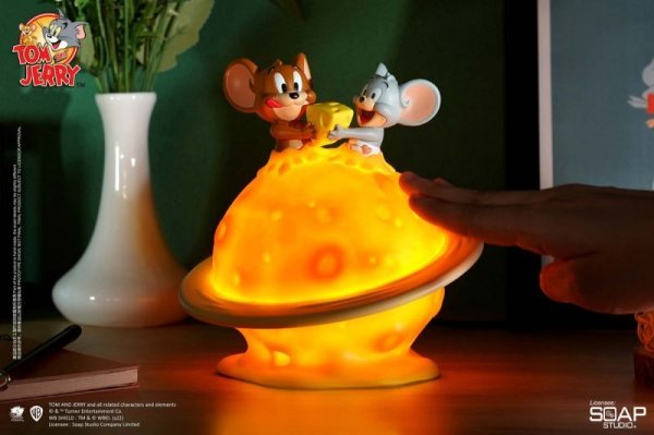 画像1:  Soap Studio   Tom and Jerry    Cheese Moon Night Light  Jerry ＆ Tuffy    16.5cm  フィギュア  CA232 (1)