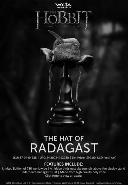 画像1: 予約 Weta Workshop   The Lord of the Rings Trilogy  The Hat of Radagast the Brown   スタチュー   87-04-04228 (1)