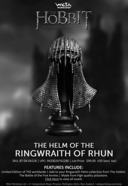 画像1: 予約 Weta Workshop The Lord of the Rings Trilogy  Helm of the Ringwraith of Rh  スタチュー 87-04-04227 (1)