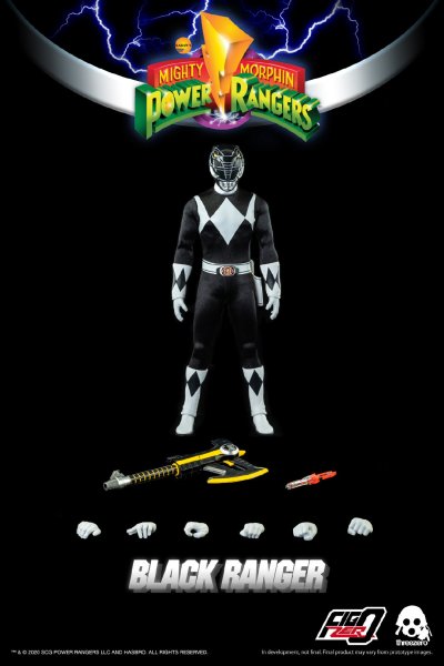 画像1: 予約  Threezero x Hasbro   マイティ・モーフィン・パワーレンジャー    BLACK RANGER  1/6   アクションフィギュア  3Z01970W0 (1)