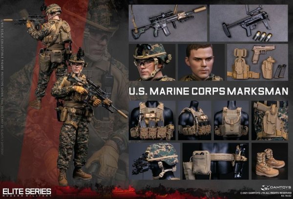 画像1: 予約 DAMTOYS  U.S. Marine Corps Marksman   1/6 アクションフィギュア   78102 (1)