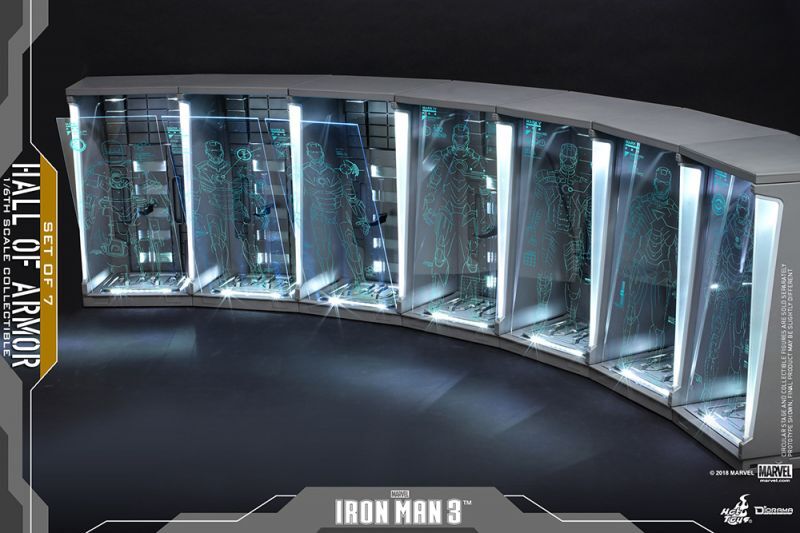 ホットトイズ 『アイアンマン３』１／６スケールジオラマ ホール・オブ・アーマー （７台セット）［ステッカー２１枚付き］＜再生産＞