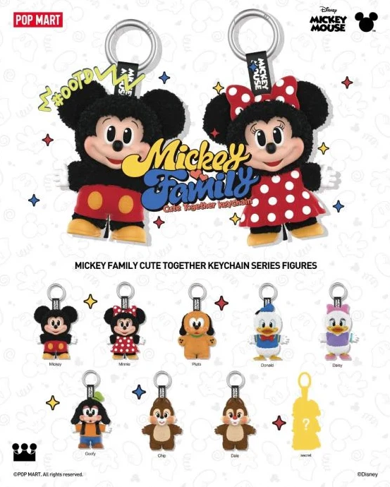 新品未開封⭐︎Mickey Family コレクションボックス 8デザイン　正規品 Hot Mickey Family Cute Together Keychain Series Blind Box Vinyl